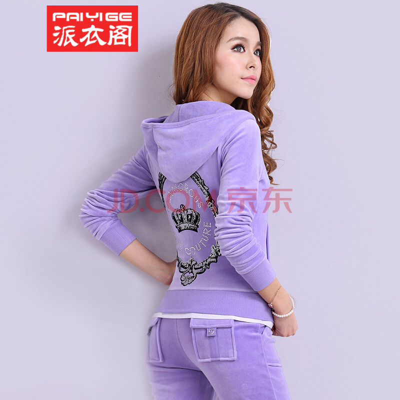 派衣阁 天鹅绒卫衣女<em>春秋</em>韩版<em>开衫外套</em>大码运