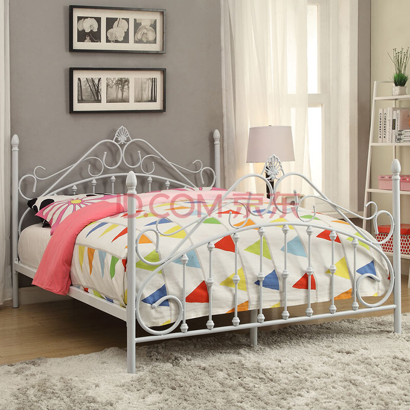 恩麦 田园公主风铁艺床 1.2米1.5米1.8米 卧室简