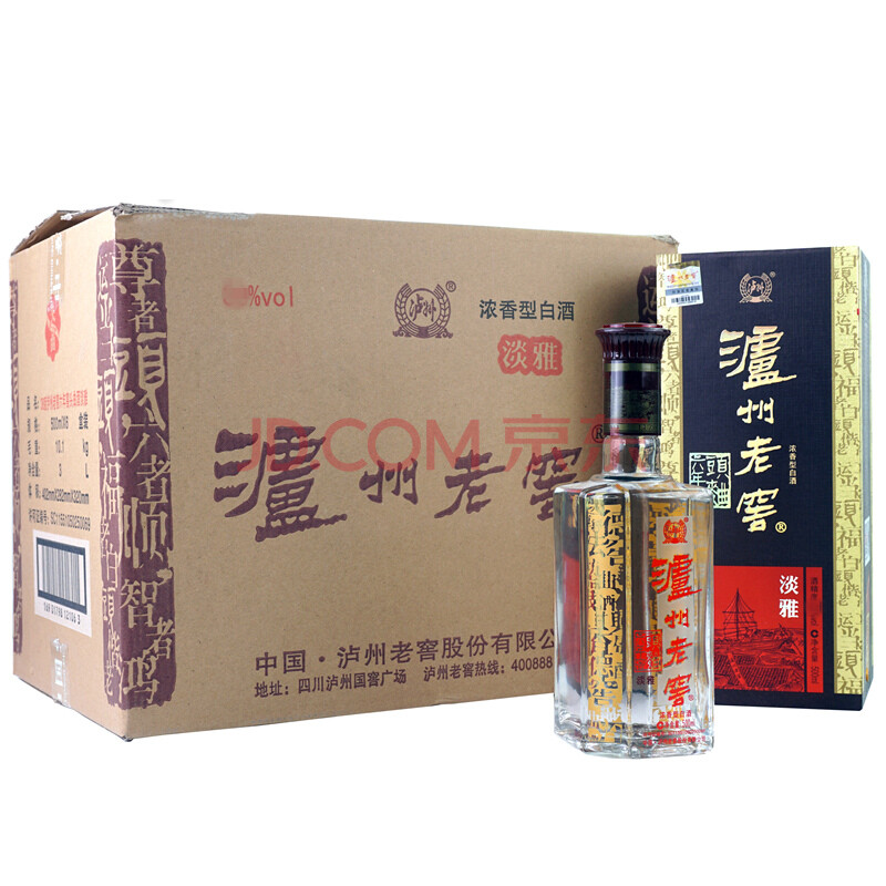 瀘州老窖濃香型白酒 淡雅六年陳/六年窖頭曲 500mL 52度(2014年產) 6瓶箱裝