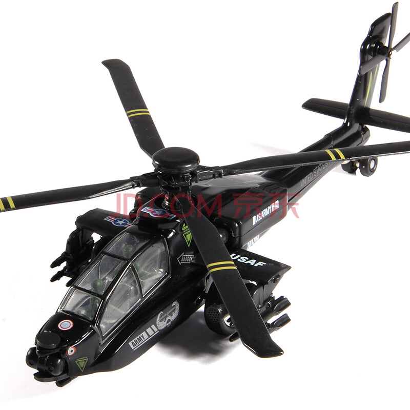 儿童飞机模型直九武装直升机阿帕奇模型航模静态合金军事模型金属回力