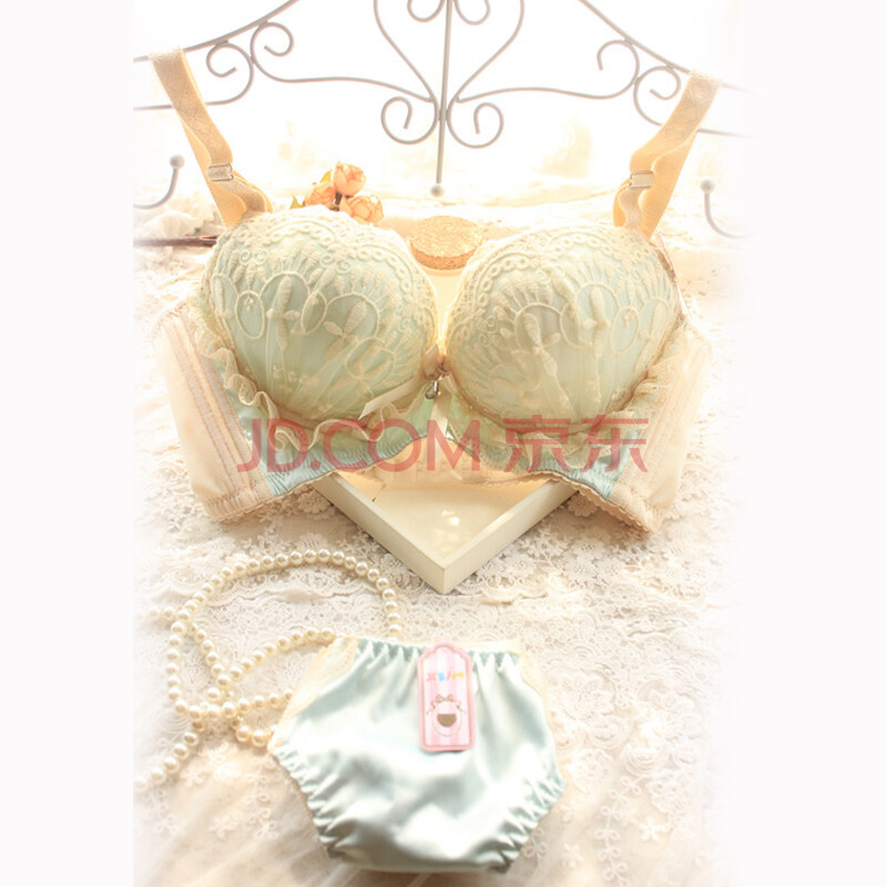 米卡璐 日系奢华性感蕾丝边超聚拢调整<em>文胸</em>套