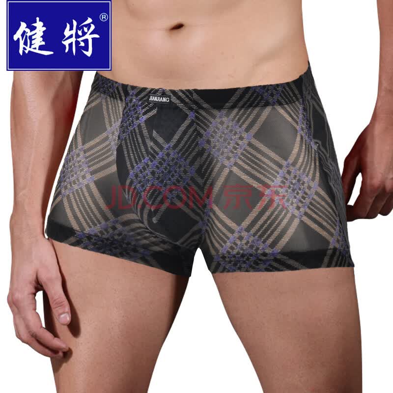 健将夏季超薄透气<em>网纱男士平角内裤</em>透明性感网