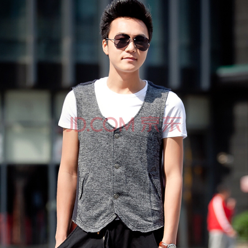 衣迪<em>男装</em> 新款男士<em>马甲</em> 可赤膊穿2014-B01 黑