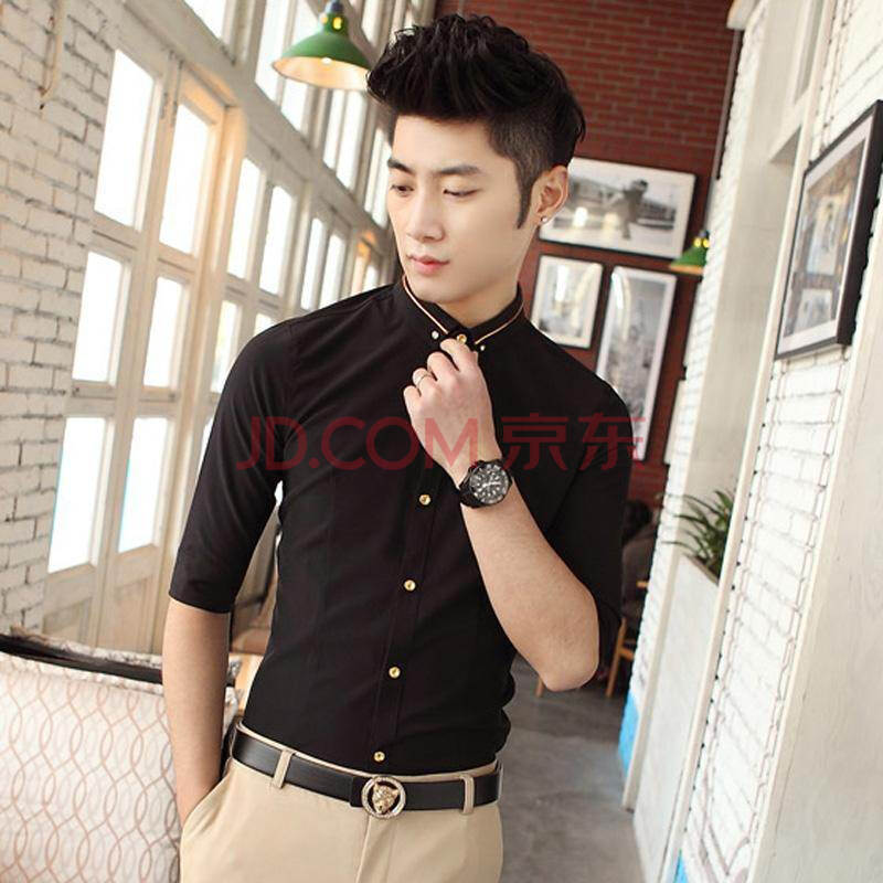 丹杰仕 货到付款 夏季<em>发型</em>师新款韩版修身五分