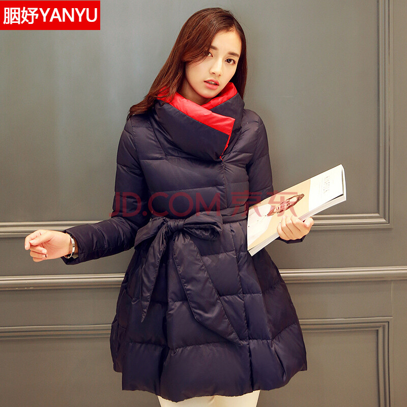yanyu大摆中长款羽绒服女 修身显瘦2015新款外套 冬季