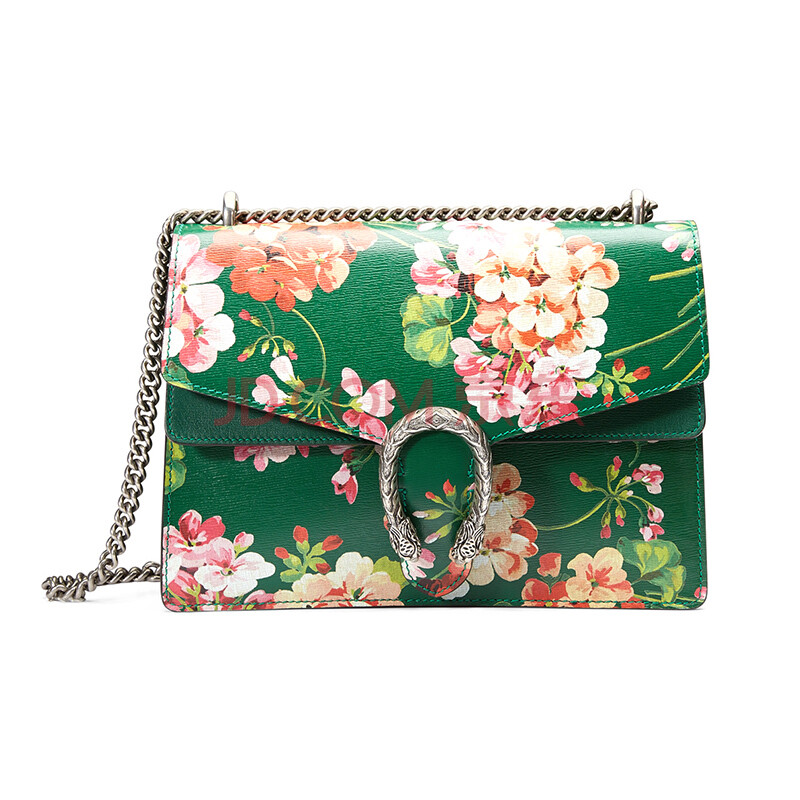 古驰(gucci)2015女士复古虎头 花卉印花 肩背包400235图片
