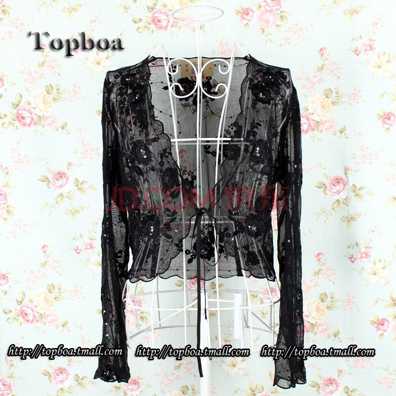 精品 外搭小披肩女款<em>刺绣雪纺</em>蕾丝<em>小开衫</em>女装