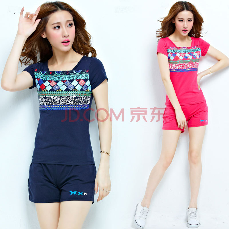 加美兰夏季 运动<em>套装女款</em>夏装 大码<em>短袖短裤</em>休