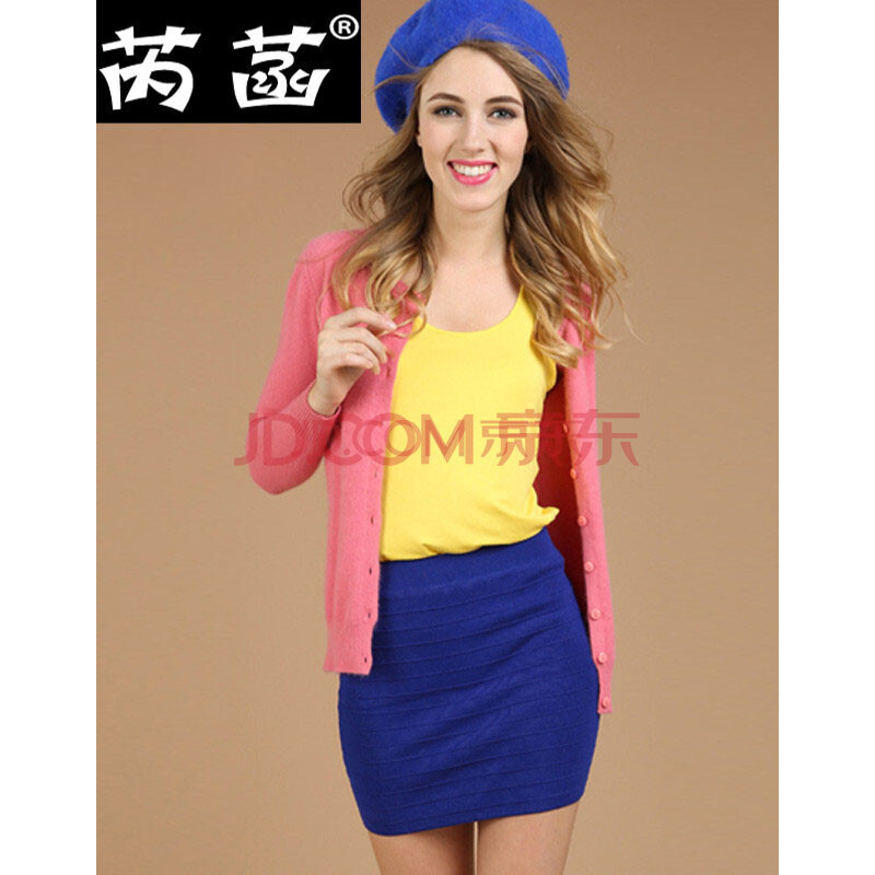 芮菡山羊绒衫<em>女式</em>圆领<em>开衫</em>修身型<em>打底</em>衫秋冬装