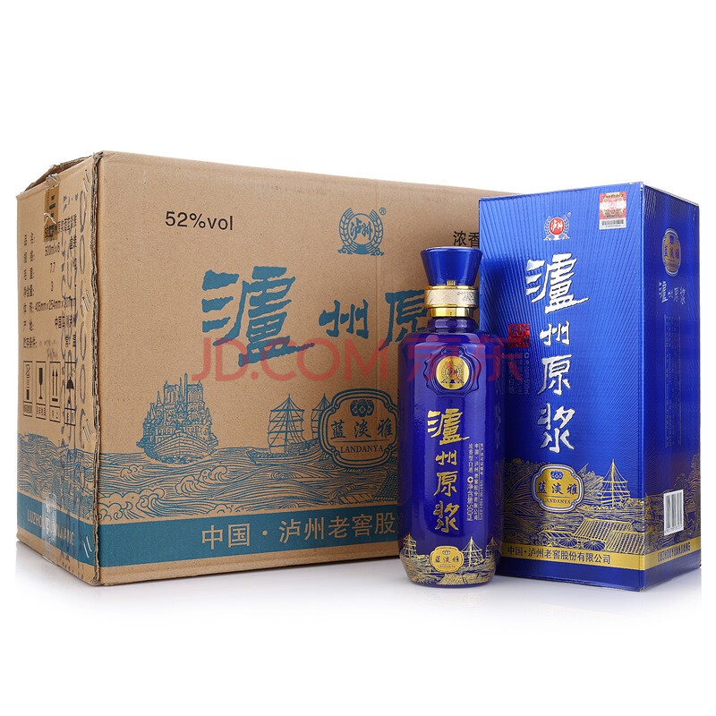瀘州老窖 瀘州原漿藍淡雅 52度 500ml*6瓶 整箱裝
