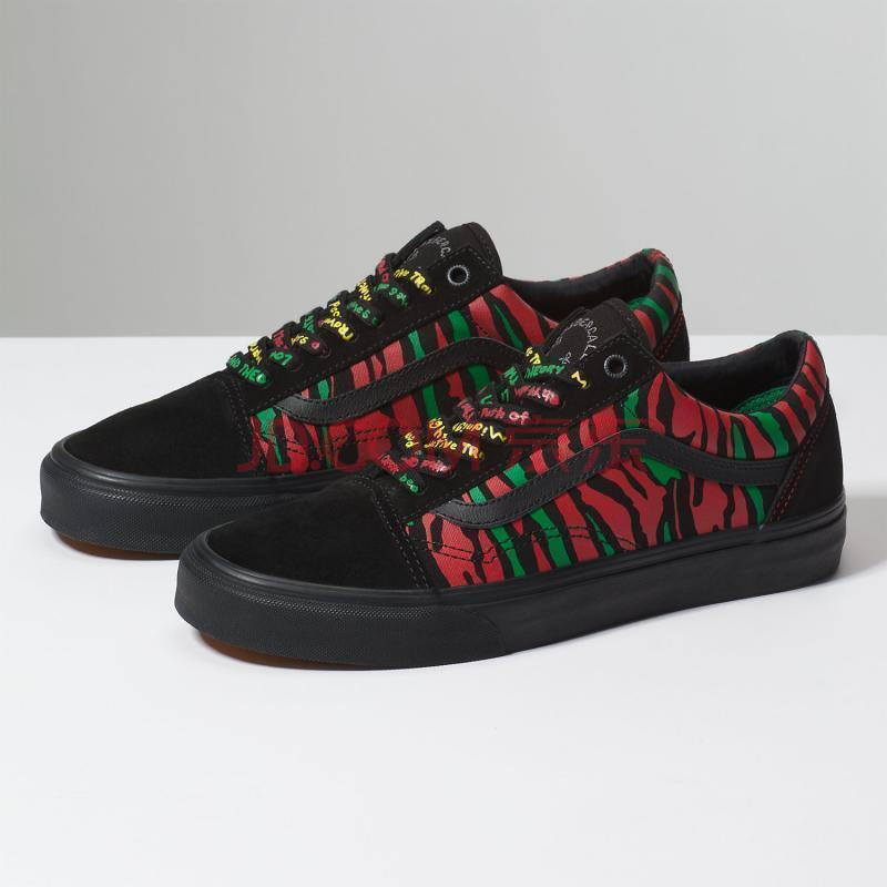全球購 VANS范斯男鞋低幫系帶休閑鞋OLDSKOOL經典款8G1Q4B BLACK/RED 13.0 Men = 14.5 Women