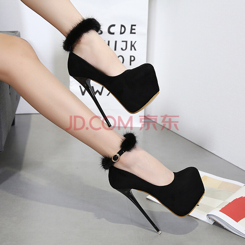 smÇéȤЬÐԸг¬¸ß¸ú16cmϵ´øÏ¸¸úÆáƤ¼âÍ·µ¥Ð¬Î±ÄïCD±ä×° ´óÂë44 ºÚÉ« 34