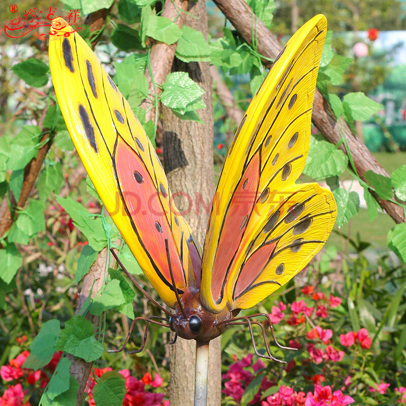 悦吉祥 园林景观别墅庭院花园摆件户外仿真蝴蝶玻璃钢动物雕塑工艺品