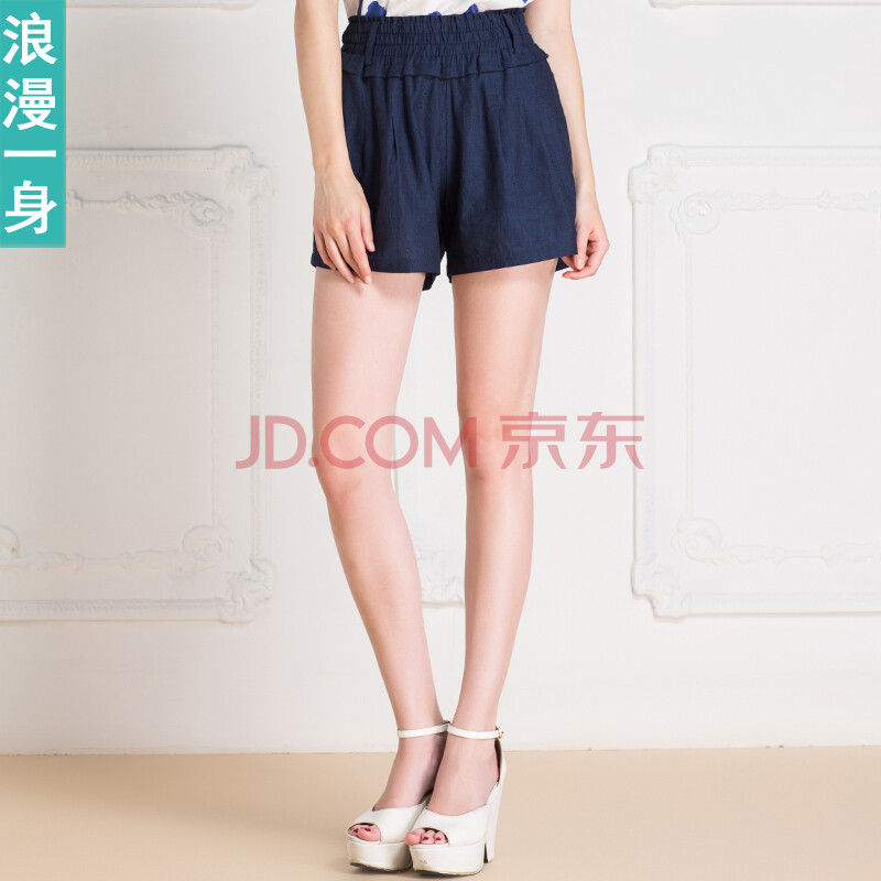 014夏装新款 时尚简约 清爽<em>小清新 牛仔短裤</em> 女