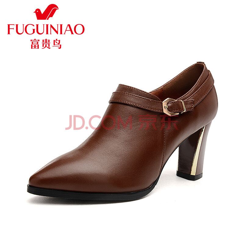 女鞋 女靴 富贵鸟(fuguniao) 富贵鸟2015冬季新款头层牛皮女士皮鞋