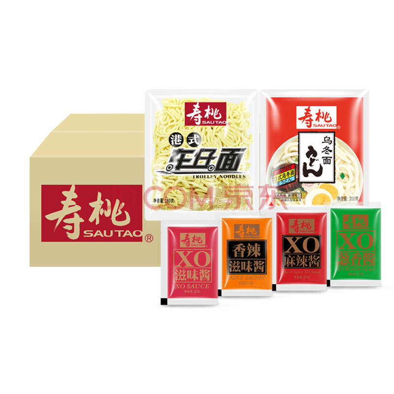 壽桃牌SAUTAO 車仔面xo醬味料12包裝 7-11港式拌面7仔撈面速食方便面保鮮面濕 滋味醬12包 車仔面12包