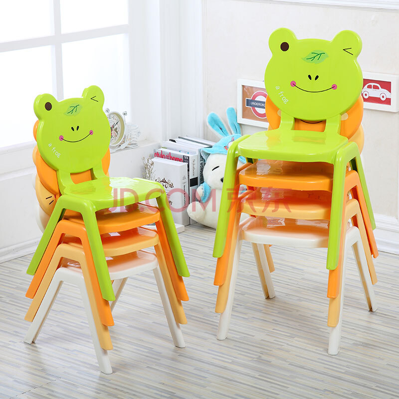 幼儿园课桌椅加厚塑料动物靠背椅宝宝小凳子卡通儿童餐椅 30高 4只