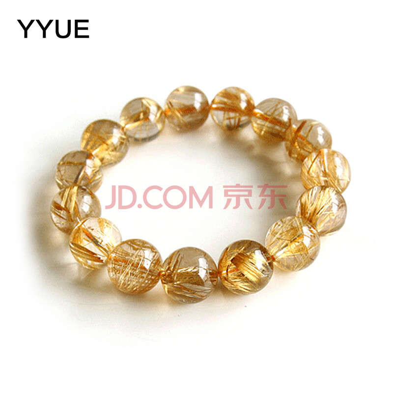 YYUE 水晶手链 天然金发晶手链 招财辟邪 转运
