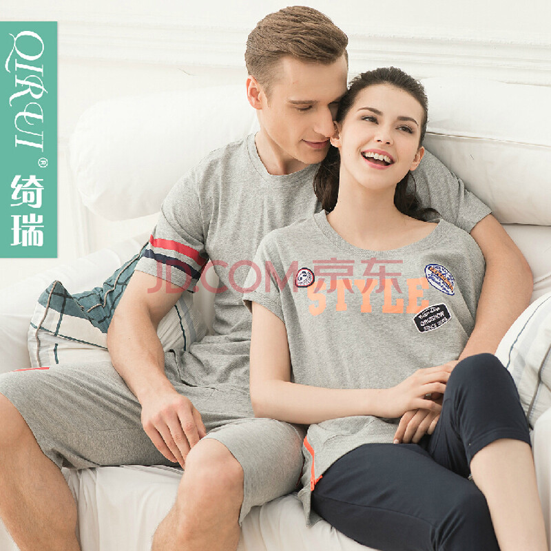 <em>绮瑞情侣睡衣</em>2014夏季新款薄款男女休闲纯棉