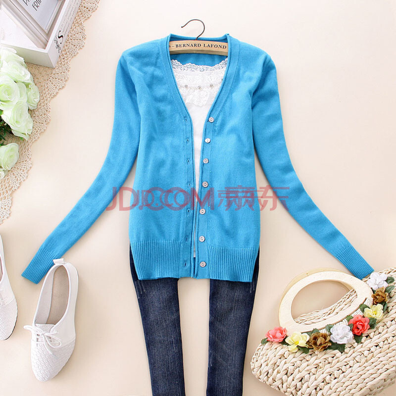 松客仁<em>女式春秋</em>装 羊绒衫 V领<em>开衫</em> 女士<em>羊毛</em>衫