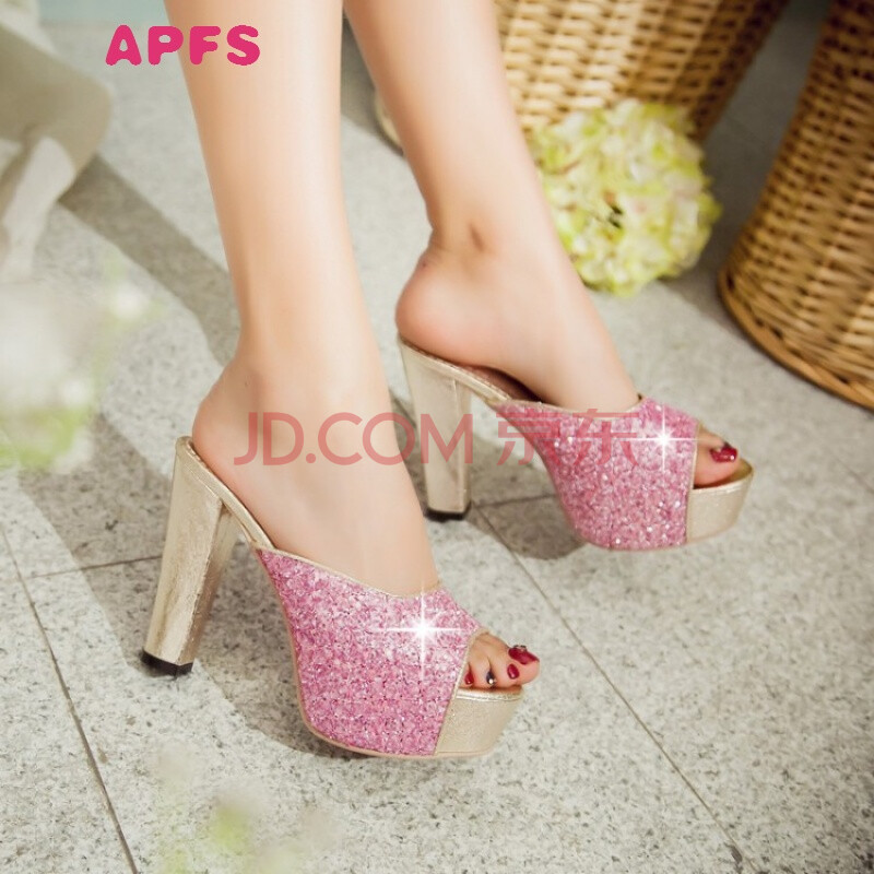 APFS·þÊÎ ¸ß¸úÍÏЬŮÏÄпîʱÉÐÊÔÒÂÓã×ìЬºñµ×´Ö¸ú·Àˮ̨Á¹ÍÏ·À»¬ÒøÉ«2018 ½ðÉ« 35