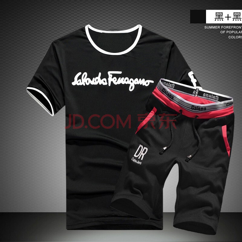 男装男士短袖T恤<em>套装</em>印花短袖T <em>男短裤套装</em>可