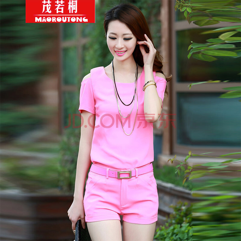 茂若桐2014韩版夏装<em>休闲</em>短袖 <em>短裤女</em>668 玫瑰
