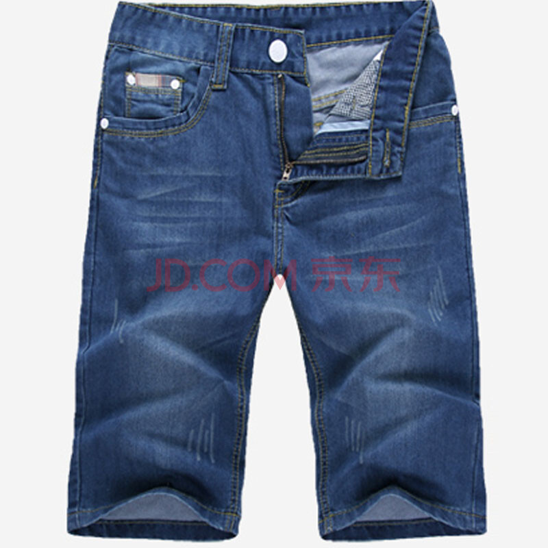 包邮欧<em>以纯男</em>牛仔裤夏装<em>新款</em>休闲薄款中裤子男