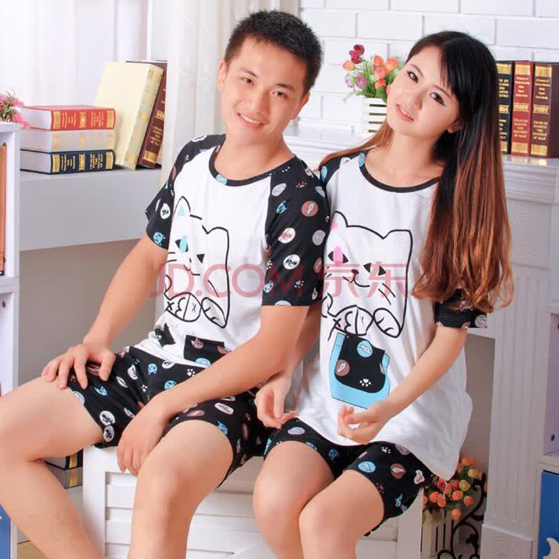 超值情侣套装 夏季情侣<em>睡衣</em>女<em>夏</em>短袖可爱<em>卡通</em>