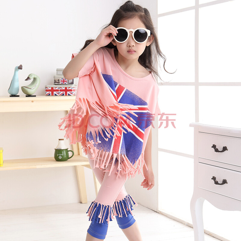 清仓夏新款<em>女童蝙蝠衫</em>套装潮个性时尚短袖<em>短裤</em>