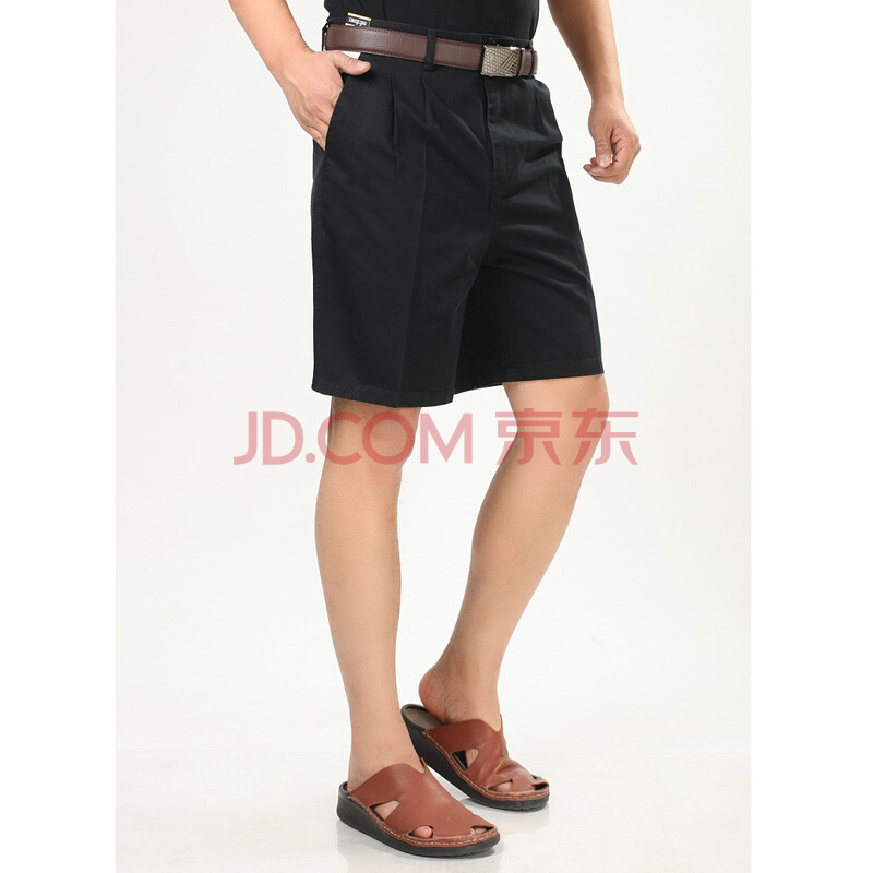 夏装<em>男短裤 纯棉</em>大码中老年西装短裤 爸爸宽松