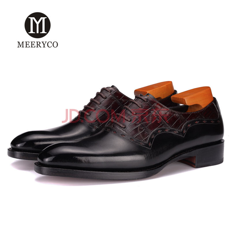 MEERYCO ¹ÌÌØÒìÊÖ¹¤¶¨ÖÆÆ¤Ð¬ÄÐʿпî2018Ïļ¾³±Á÷Բͷϵ´øÉÌÎñÕý×°Ð¬ÊæÊÊÆ´½ÓƤЬ ºÚÉ« 38