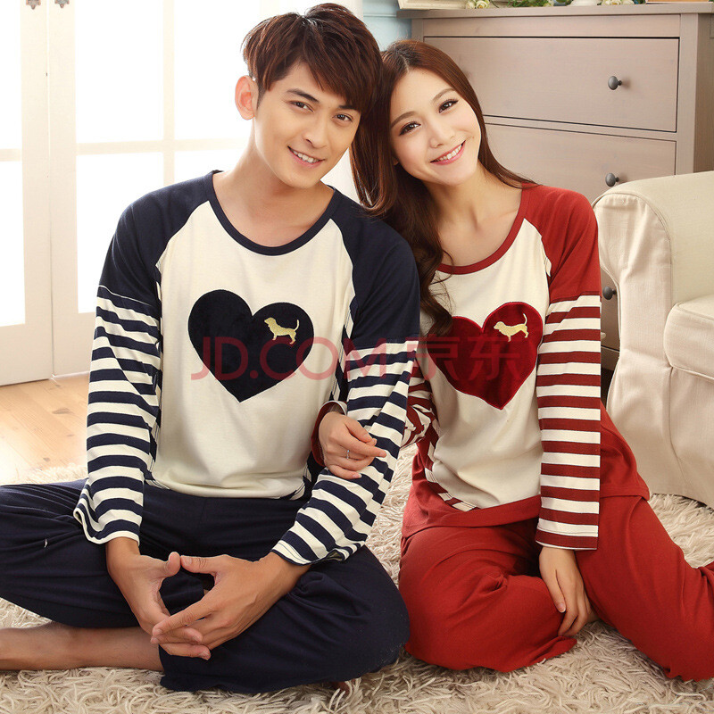 PINK春秋款<em>情侣</em>家居服<em>睡衣</em>女 <em>秋款睡衣</em>长袖纯
