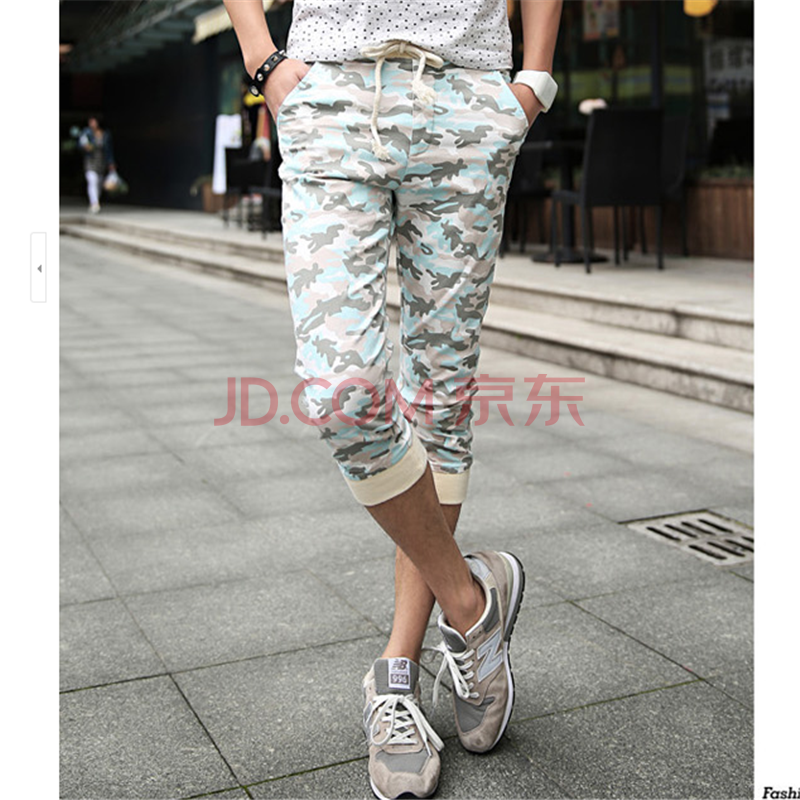 C2潮朝<em>男生</em>七分裤 2014夏季新款<em>男士</em>个性迷彩