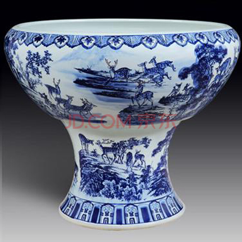 景德镇陶瓷器大缸 分体式金鱼缸 养假山 睡莲大