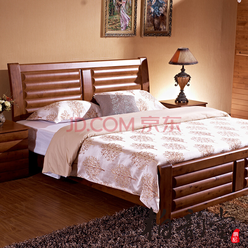 柏韵堂 全实木床 实木家具香柏木双人实木床1
