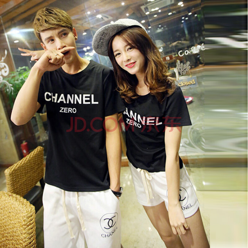 幸福时光 2014夏季爆款 小香<em>印花</em>情侣装男女短