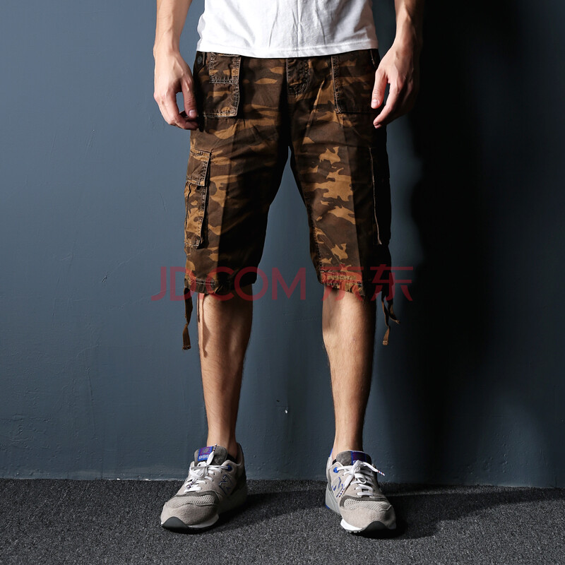 男式夏季迷彩短裤男休闲运动工装裤纯棉水洗军