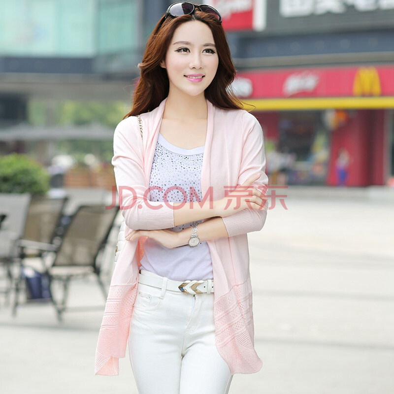 容胜2014夏装新款防晒衣<em>韩版女款针织衫</em>薄开