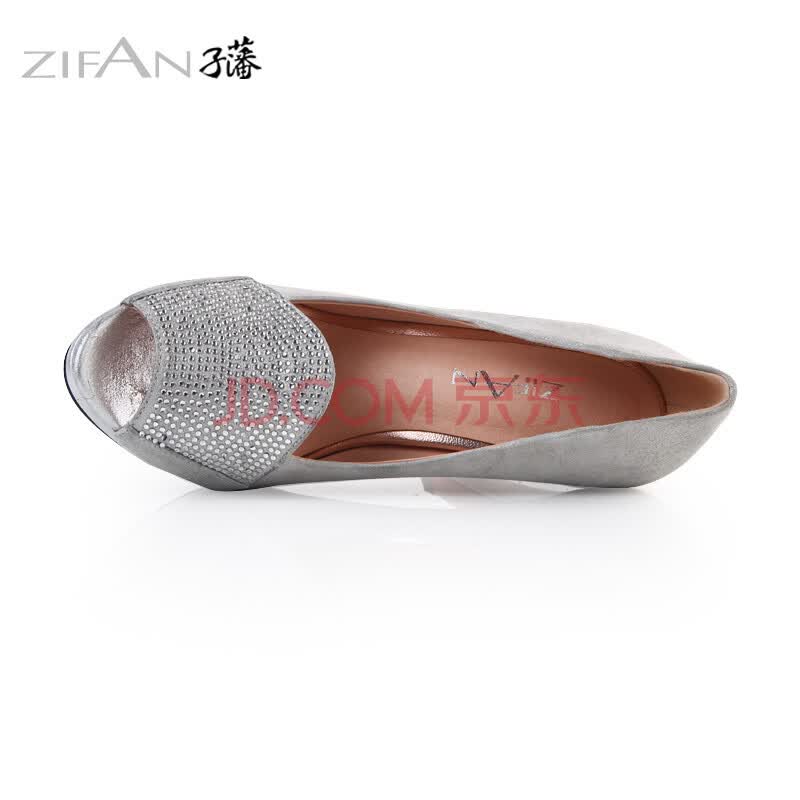 性感鱼嘴高跟<em>女鞋 子藩</em> 2014新款单鞋 反绒羊皮