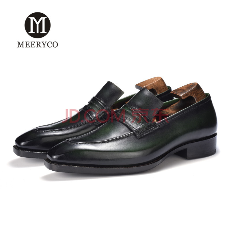 MEERYCO ¹ÌÌØÒìÊÖ¹¤¶¨ÖÆÆ¤Ð¬Äз½Í·2018Ïļ¾Ð¿îÒ»½ÅµÅÀÖ¸£Ð¬ÉÌÎñÕý×°ÄÐÆ¤Ð¬ Ä«ÂÌÉ« 39