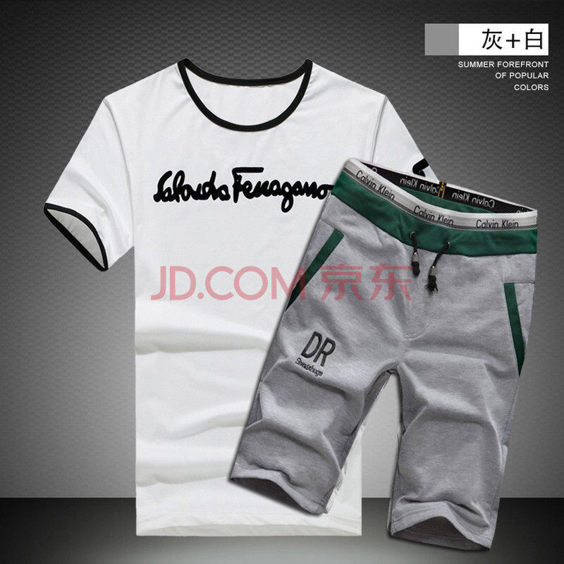 男装男士短袖T恤<em>套装</em>印花短袖T <em>男短裤套装</em>可