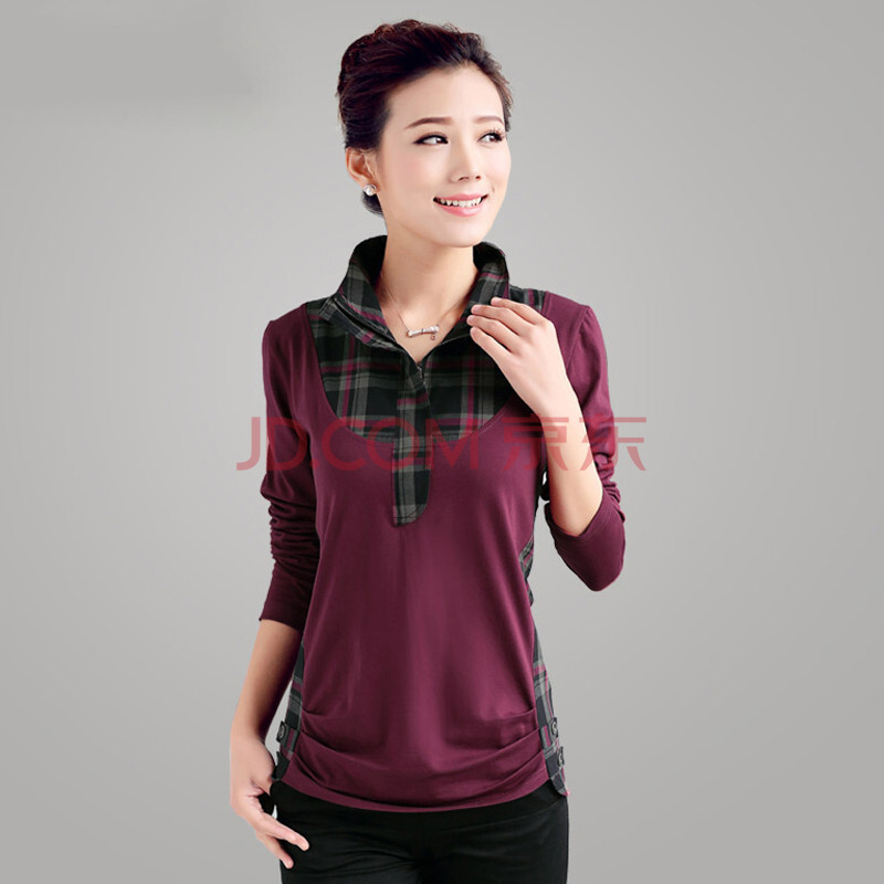 <em>可货到付款</em>2014春秋新品大码<em>女装</em>长袖t恤女韩