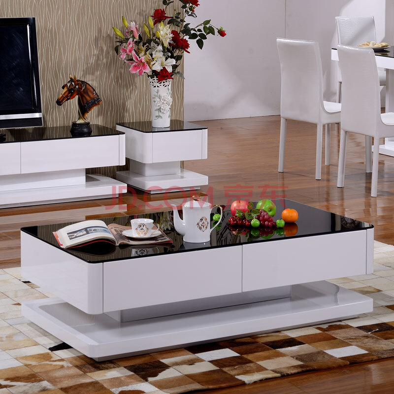 简右家具 现代简约茶几 黑白色多规格小户型四