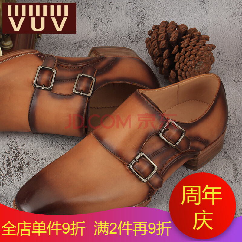 VUV¶¨ÖÆ¿îţƤÉÌÎñÕýװƤЬÄÐÕæÆ¤¹ÌÌØÒìÊÖ¹¤Ð¬³±ÄаٴͷÐÝÏÐЬ2018´º¼¾Ð¿îÓ¢Â×ÄÐЬ ºÚÉ« ¹ÌÌØÒìÊÖ¹¤Ð¬ 41 ±ê׼ƤЬÂë