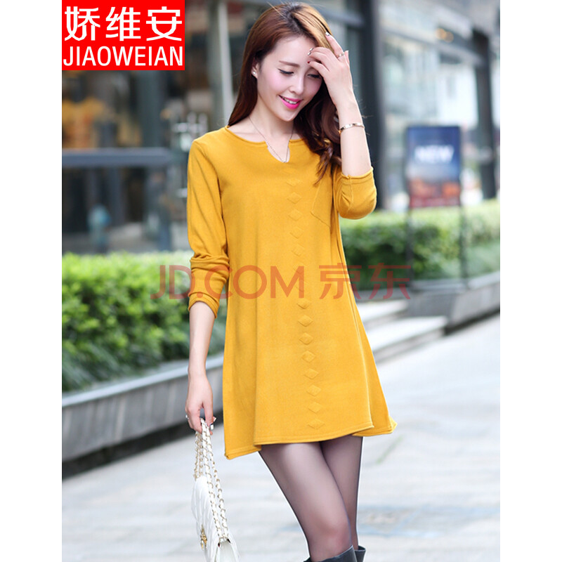 娇维安 2014韩版秋冬季<em>女装</em>外套 圆领<em>毛衣</em> 新款