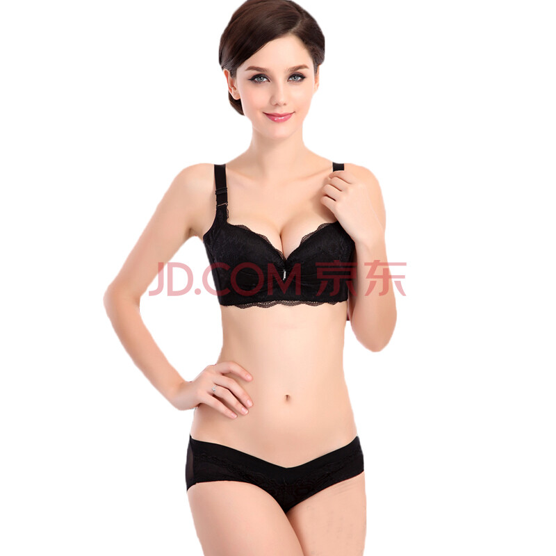 泊舒美聚拢调整型<em>文胸</em>性感蕾丝内衣套装 肤色