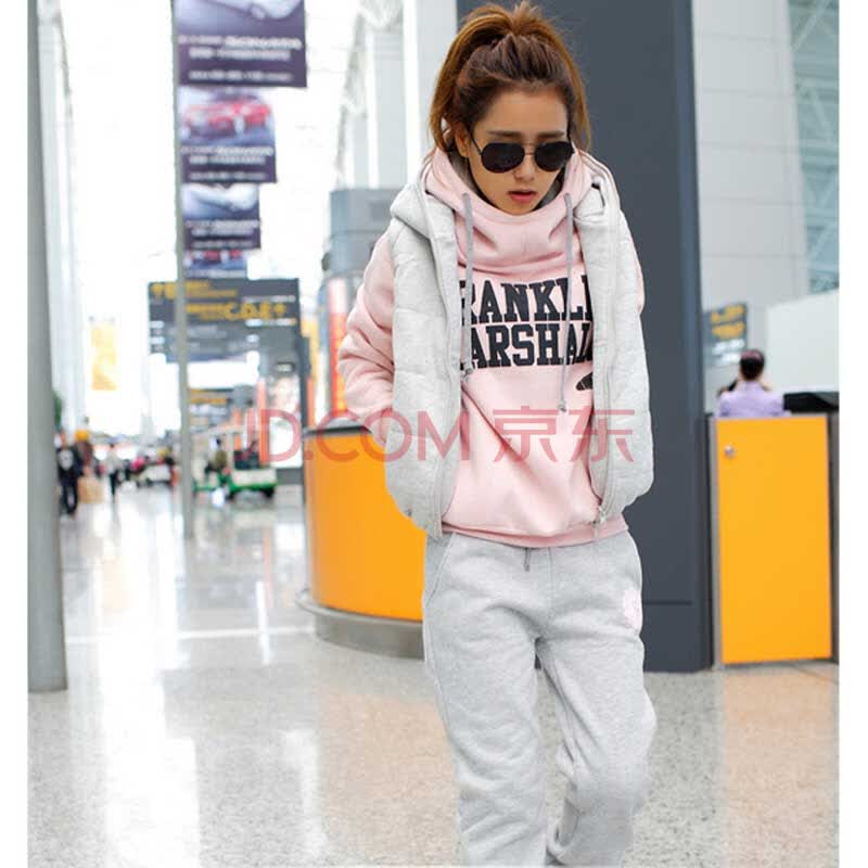 <em>诺诗</em>缇娅 2014秋冬装新款韩版加厚<em>马甲</em>卫衣长