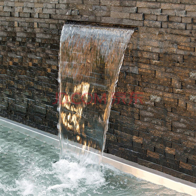 304不锈钢水景瀑布出水口 瀑布流水墙 鱼池装饰造景流水设计 水幕墙