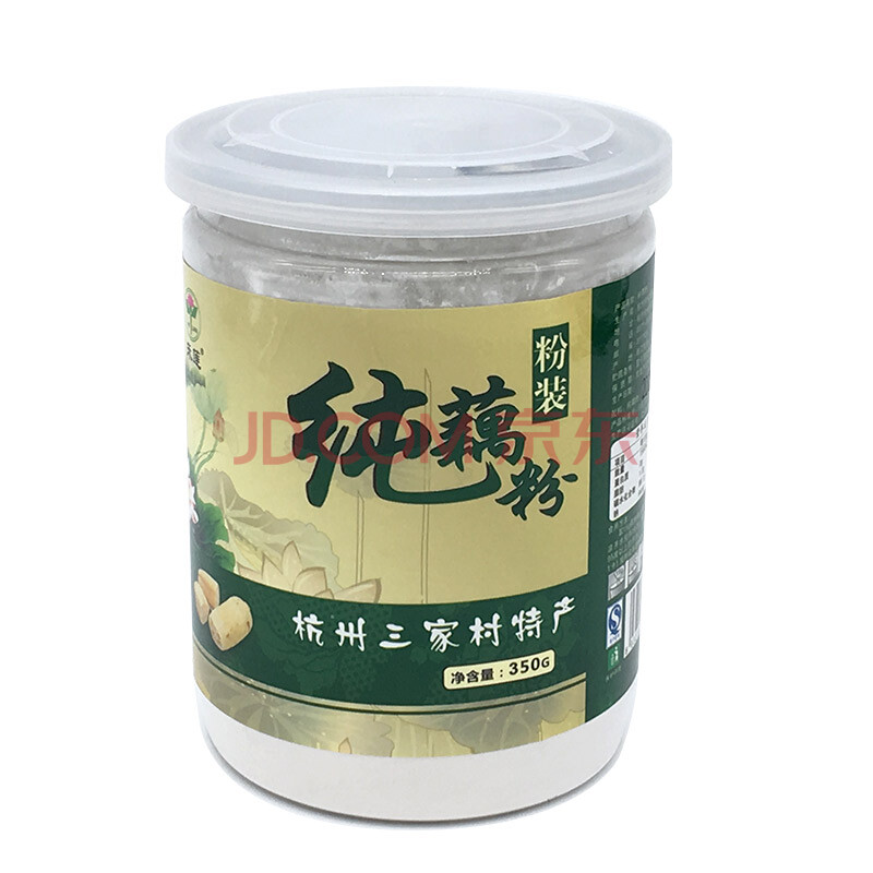 三家村西湖纯藕粉 杭州特产无糖无添加农家莲藕350g 节日礼品 罐装350